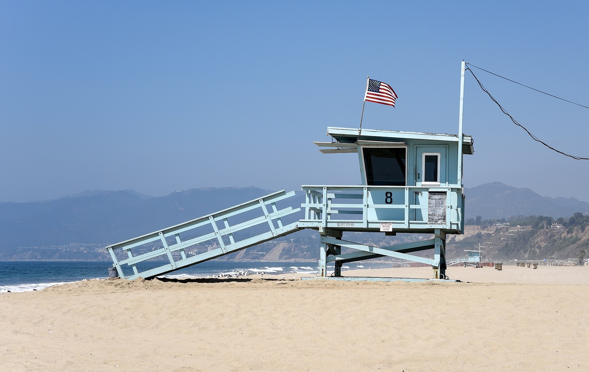 Lifeguard tower on Santa Monica beach